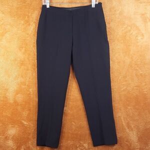 INDEX Womens Pants Large Black Side Zip Tapered Leg Trouser Elastic Waist